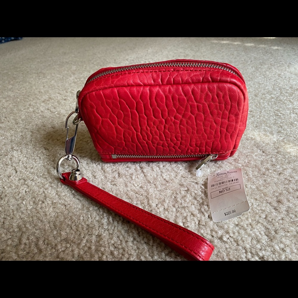 Alexander Wang pebbled red leather wristlet/clutch. Brand new